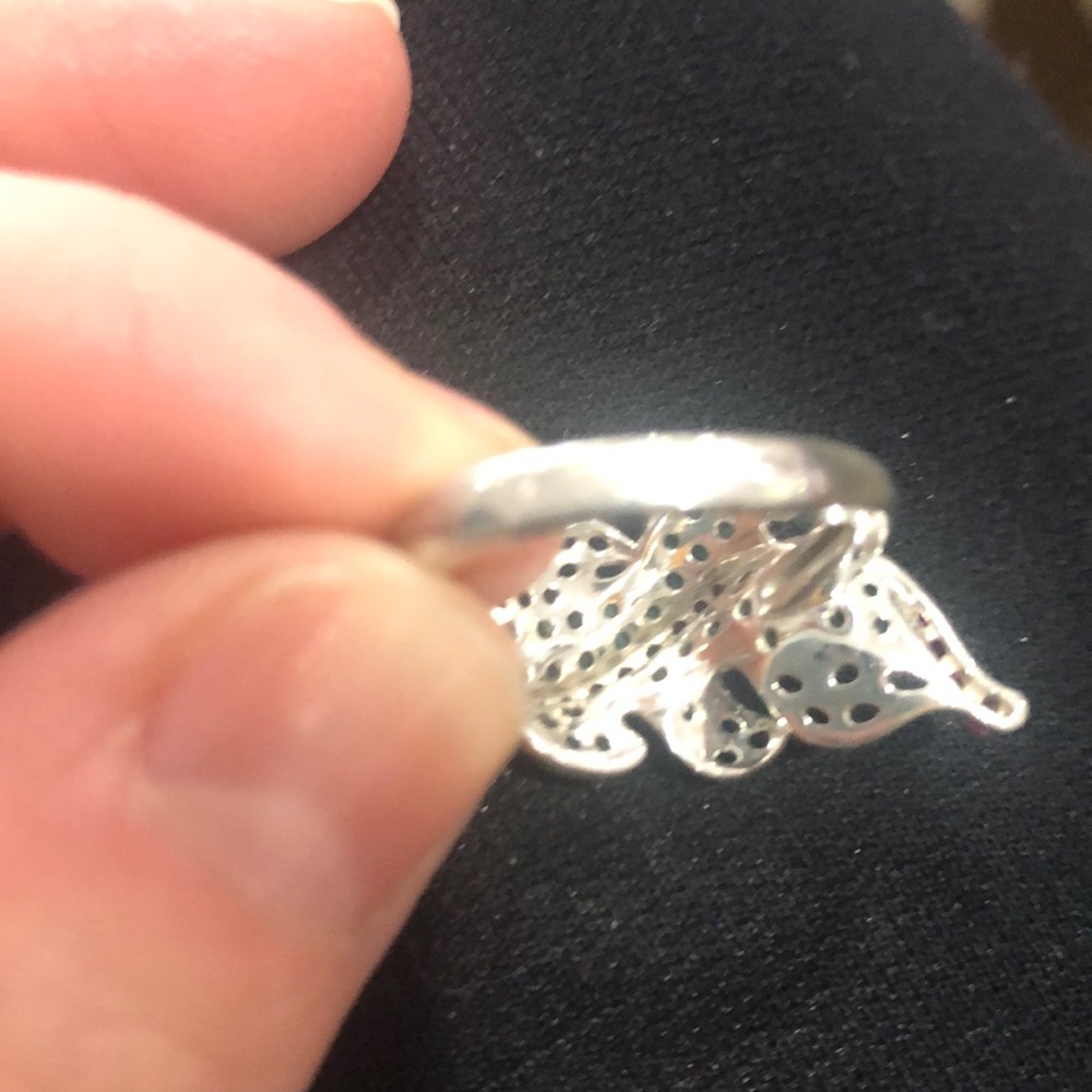 Sterling Silver Unique Leaf Ring - image 3